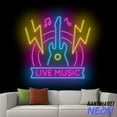 thumbnail image 1 of Handmadetneonsign Live Music Neon Sign, Electric Guitar Wall Art, Guitar Wall Decor, Music Led Light 73081, 1 of 5