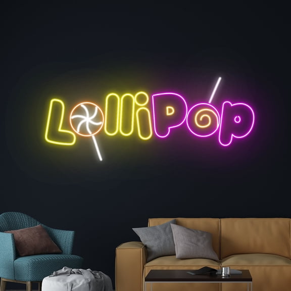 Handmadetneonsign Lollipop Neon Sign, Lollipop Led Sign, Lollipop Candy Neon Light, Candy Led Light
