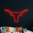 thumbnail image 1 of Handmadetneonsign Longhorn Bull Head Led Light, Texas Bull Skull Neon Sign, Western Bull Neon Light, 1 of 5