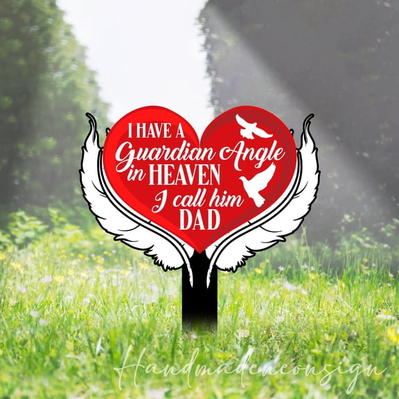 Handmadetneonsign Loss Of Dad Memorial Stake, Dad Memorial Plaque, Garden Stake Remembrance Stake 65510