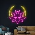 thumbnail image 1 of Handmadetneonsign Lotus Moon Neon Sign, Lotus Flower Led Neon Art Decor, Lotus Moon Home Wall Decor, 1 of 5