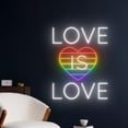 thumbnail image 1 of Handmadetneonsign Love Is Love Neon Sign, LGBT Wall Art Decor, LGBT Colorful Rainbow Heart Wall Decor, 1 of 4