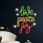 Handmadetneonsign Love Peace Joy Neon Sign, Merry Christmas Led Sign, Christmas Neon Light, Happy