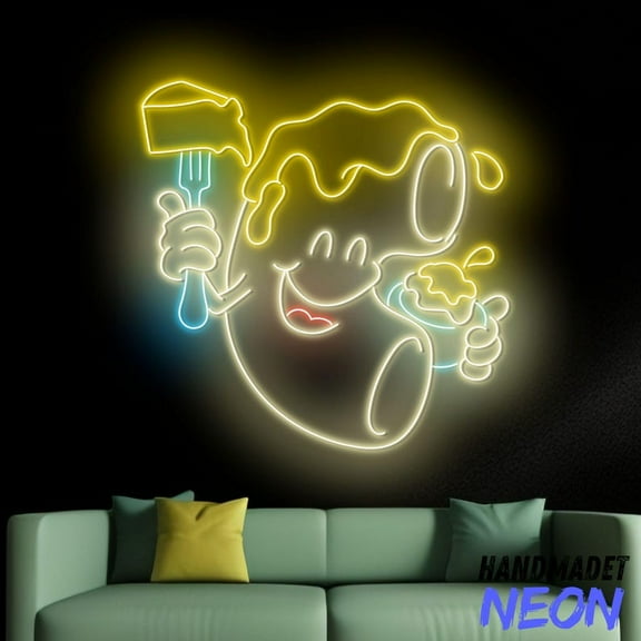 Handmadetneonsign Macaroni And Cheese Neon Sign, Macaroni Neon Light, Restaurant Wall Decor 95012