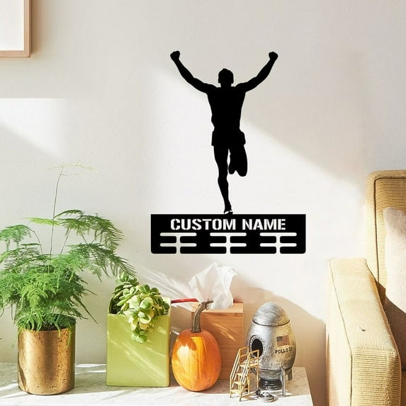 Handmadetneonsign Man Running Medal Hanger Metal Wall Art Light, Athlete Metal Sign Wall Decor, House Metal Decor 52877
