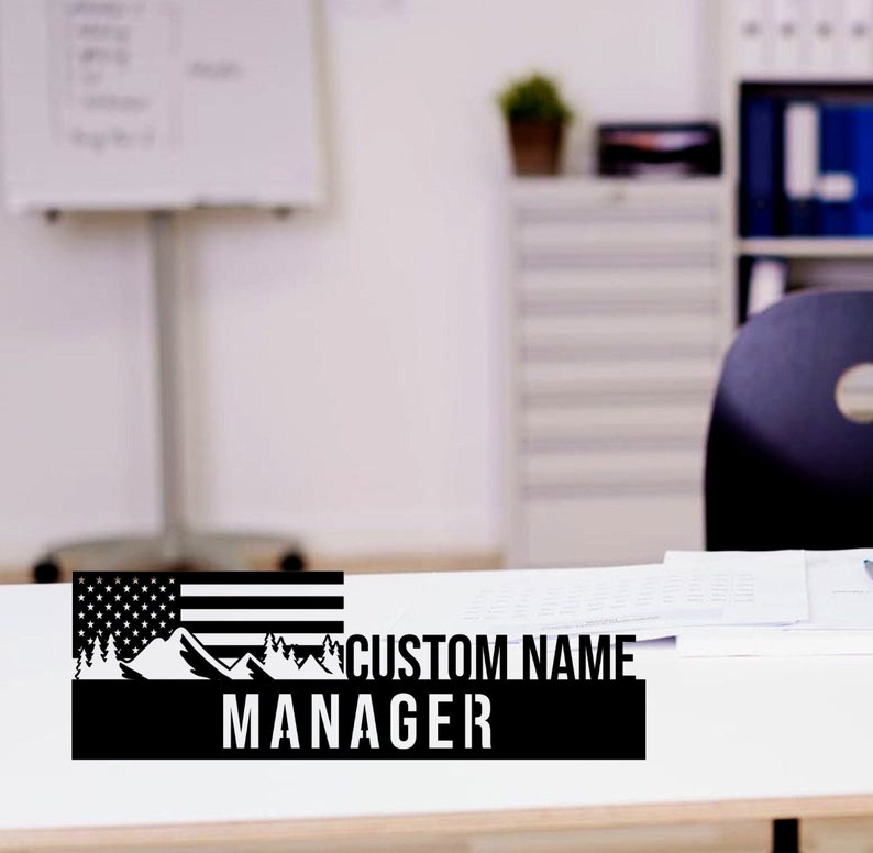 Handmadetneonsign Manager Metal Nameplate, Manager Desk Nameplate ...