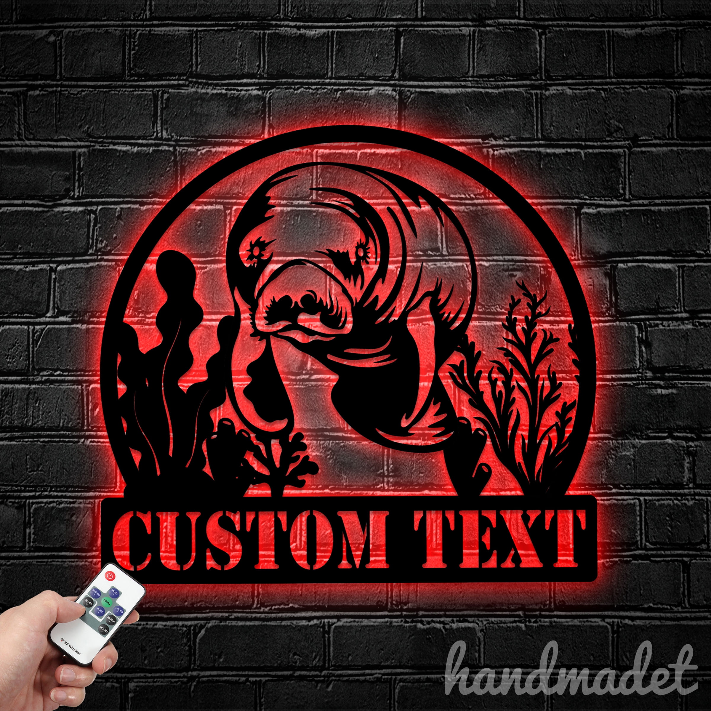 Handmadetneonsign Manatee Metal Wall Art Light, Manatee Metal Sign Wall ...