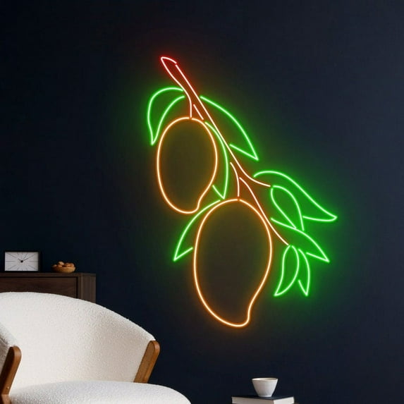 Handmadetneonsign Mango Neon Sign, Mango LED Sign, Mango Fruit Neon Light, Custom Mango Led Light