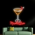 thumbnail image 1 of Handmadetneonsign Manhattan Cocktail Neon Sign, Cocktail Wall Art Decor, Home Bar Pub Beer Wall Decor, 1 of 5