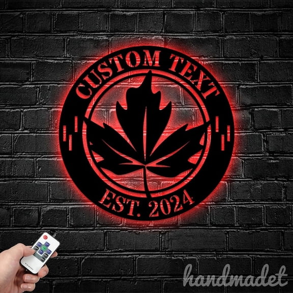 Handmadetneonsign Maple Leaf Metal Wall Art Light, Leaves Metal Sign Wall Decor, Nature Metal Decor