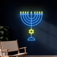 thumbnail image 1 of Handmadetneonsign Menorah Neon Sign, Jewish Holiday Led Sign, Hanukkah Neon Light, Chanukah Led, 1 of 5