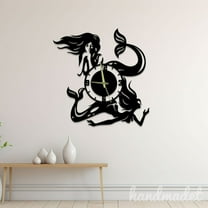 Handmadetneonsign Mermaid Wall Clock Unique, Text Oversize Wall Clock, Year Date Round Wall Clock 55990