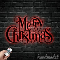 Handmadetneonsign Merry Christmas Metal Wall Art Light, Christmas Metal Sign Wall Decor, Christmas Metal Decor 62300