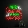 thumbnail image 1 of Handmadetneonsign Merry Christmas Ya Filthy Animal Neon Sign, Christmas Led Sign, Merry Christmas, 1 of 5