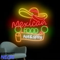 thumbnail image 1 of Handmadetneonsign Mexican Food Neon Sign, Mexican Sombrero Hat Led Sign, Wall Decor 97068, 1 of 5