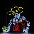 thumbnail image 1 of Handmadetneonsign Mexican Skeleton Taco Neon Sign, Mexican Food Wall Art Decor, Home Bar Pub Wall Decor, 1 of 5