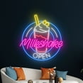 thumbnail image 1 of Handmadetneonsign Milkshake Open Neon Led Sign, Open Milkshake Neon Sign, Milkshakes Neon Light, 1 of 5