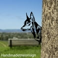 thumbnail image 1 of Handmadetneonsign Miniature Pinscher On Branch Metal Tree Stake, Pinscher Garden Tree Stake, Dog Metal Tree 68768, 1 of 5