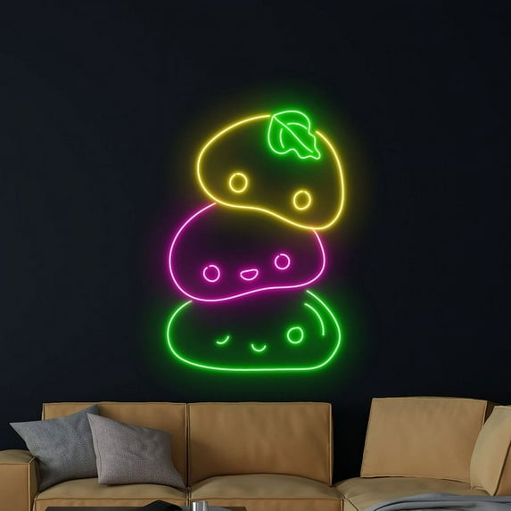 Handmadetneonsign Mochi Neon Sign, Mochi Japan Food Wall Art Decor, Mochi Japan Food Wall Decor