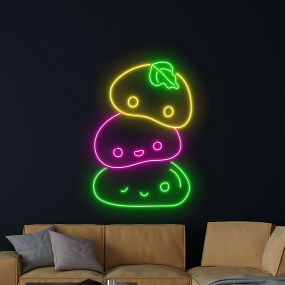 Handmadetneonsign Mochi Neon Sign, Mochi Japan Food Wall Art Decor, Mochi Japan Food Wall Decor