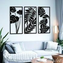 Handmadetneonsign Monstera Leaf Wall Art, Tropical Leaf Wall Decor, Set 3 Of Monstera Leaf Wall Metal