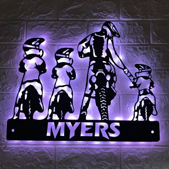 Handmadetneonsign Motocross Metal Wall Art Light, Biker Family Metal Sign Wall Decor, Motorcycle Metal Decor