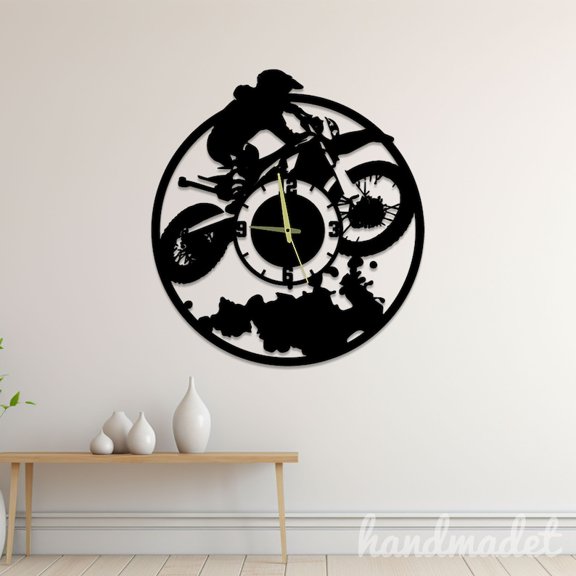 Handmadetneonsign Motorcycle Wall Clock Unique, Day Month Circle Wall Clock, Year Date Round Wall Clock 55942