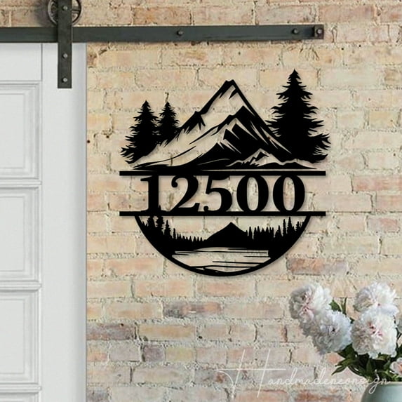 Handmadetneonsign Mountain Address House Number, Mountain Note Home Address Metal, Mountain Metal Wall Sign 63750