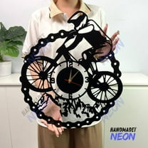 Handmadetneonsign Mountain Bike Wall Clock Unique, Biker Year Date Round Wall Clock, Oversize Wall Clock, Day Month Circle Wall Clock, Metal Wall Clock 100234