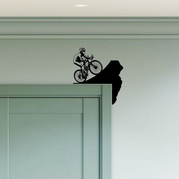 Handmadetneonsign Mountain Biker Door Corner Sign, Rider Metal Door Topper, House Wall Decor 53065