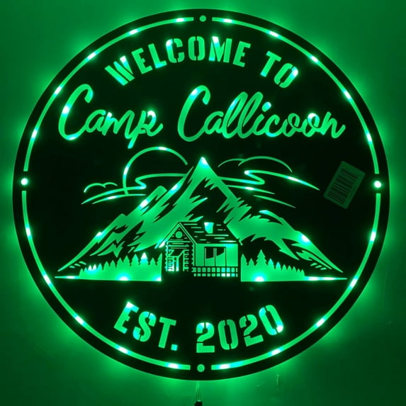 Handmadetneonsign Mountain Metal Wall Art Light, Mountain and Forest Metal Sign Wall Decor, House Metal Decor