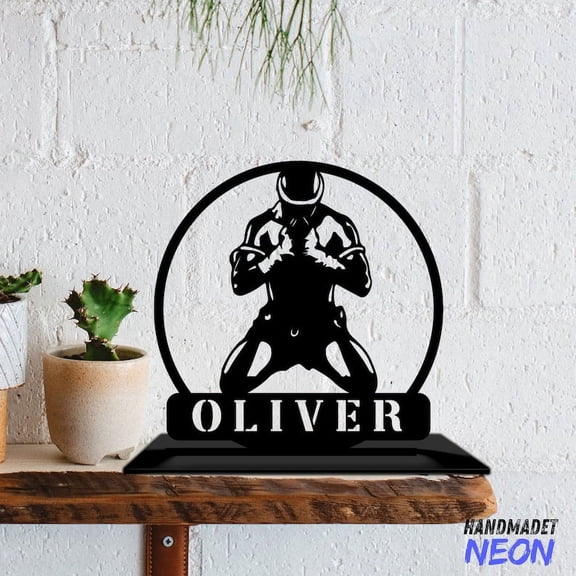 Handmadetneonsign Muay Thai Table Decor, Martial Arts Metal Shelf Decor, Office Home Decor 045886