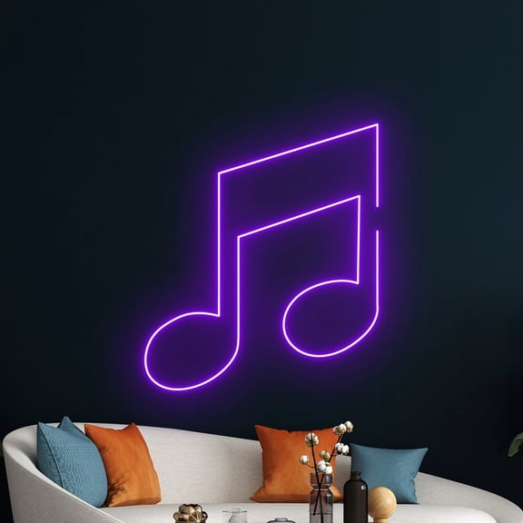 Handmadetneonsign Music Note Neon Sign, Music Studio Neon Led Art Decor, Music Note Wall Decor