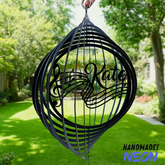 Handmadetneonsign Music Note Wind Spinner, Custom Music Metal Wind Spinner, Musical Gift for Music Lovers 140581