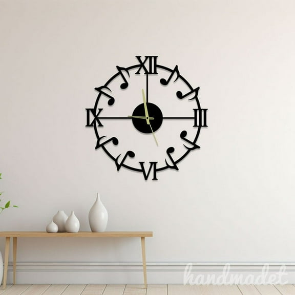 Handmadetneonsign Music Wall Clock Unique, Year Date Round Wall Clock, Text Oversize Wall Clock 60329