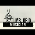 thumbnail image 1 of Handmadetneonsign Musician Metal Nameplate, Music Note Desk Nameplate, Musician Desk Name Plate Decor, 1 of 5