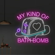Handmadetneonsign My Kind Of Bath Bomb Neon Sign, Toaster LED Sign, Toaster Bath Bomb Neon Light, Bath Bomb Toaster Led Light, Wall Décor
