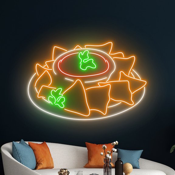 Handmadetneonsign Nachos Neon Sign, Mexico Chip Neon Light, Chip Chip Hooray Neon Sign, Salsa Sign