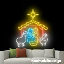 Handmadetneonsign Nativity Neon Sign, Christmas Led Light, Holy Family Wall Decor, Home Wall Art Decor 69349