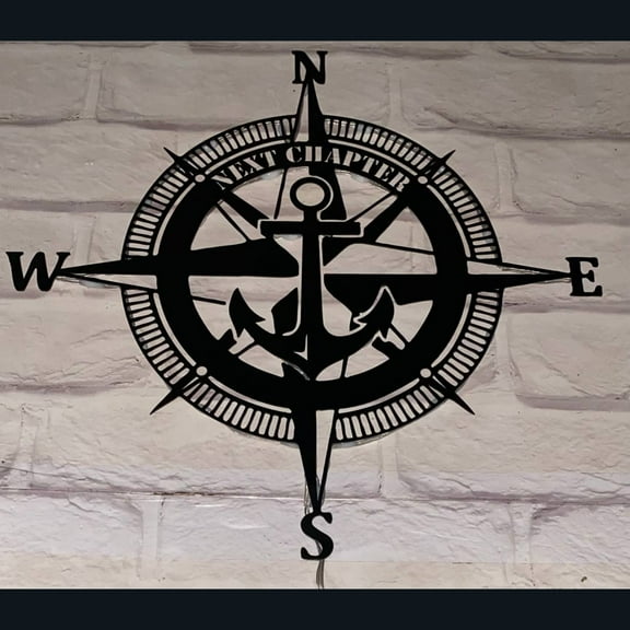 Handmadetneonsign Nautical Compass Metal Wall Art Light, Nautical Compass Metal Sign Wall Decor, Compass Metal Decor