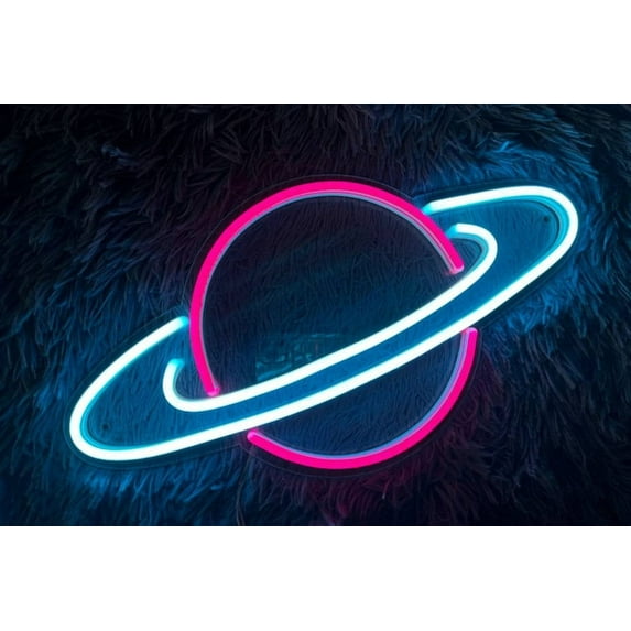 Handmadetneonsign New Planet Neon Sign, Planet Led Sign, Logo Neon Sign, Wall Decor, Saturn Planet Neon Sign, Custom Neon Sign, Shop Led Sign, Wall Décor