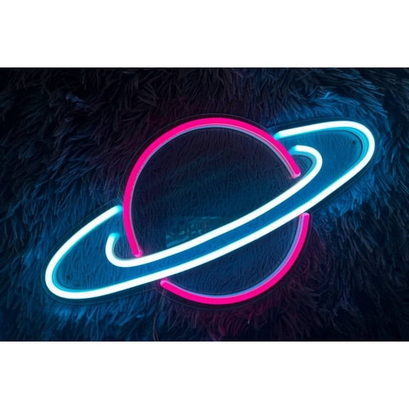 Handmadetneonsign New Planet Neon Sign, Planet Led Sign, Logo Neon Sign, Wall Decor, Saturn Planet Neon Sign, Custom Neon Sign, Shop Led Sign, Wall Décor