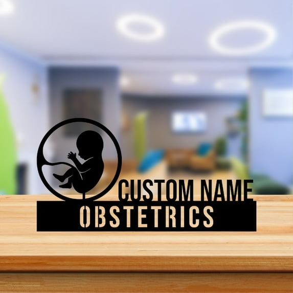 Handmadetneonsign Obstetrics Metal Nameplate, Obstetrics Desk Nameplate, Obstetrics Desk Name Plate Decor