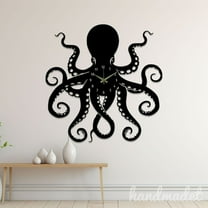 Handmadetneonsign Octopus Wall Clock Unique, Year Date Round Wall Clock, Text Oversize Wall Clock 59598