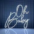 thumbnail image 1 of Handmadetneonsign Oh Baby Neon Sign, Motivational Quotes Wall Art Decor, Home Bedroom Wall Decor, 1 of 5