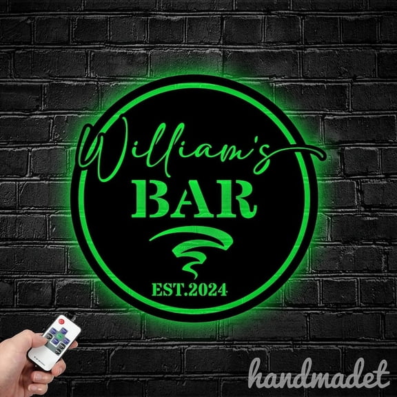 Handmadetneonsign Open Bar Metal Wall Art Light, Bar Metal Sign Wall Decor, Bar Club Home Metal Decor