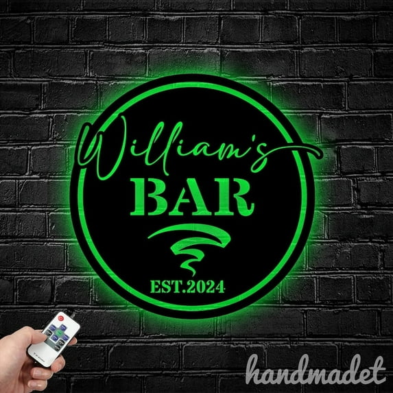 Handmadetneonsign Open Bar Metal Wall Art Light, Bar Metal Sign Wall Decor, Bar Club Home Metal Decor