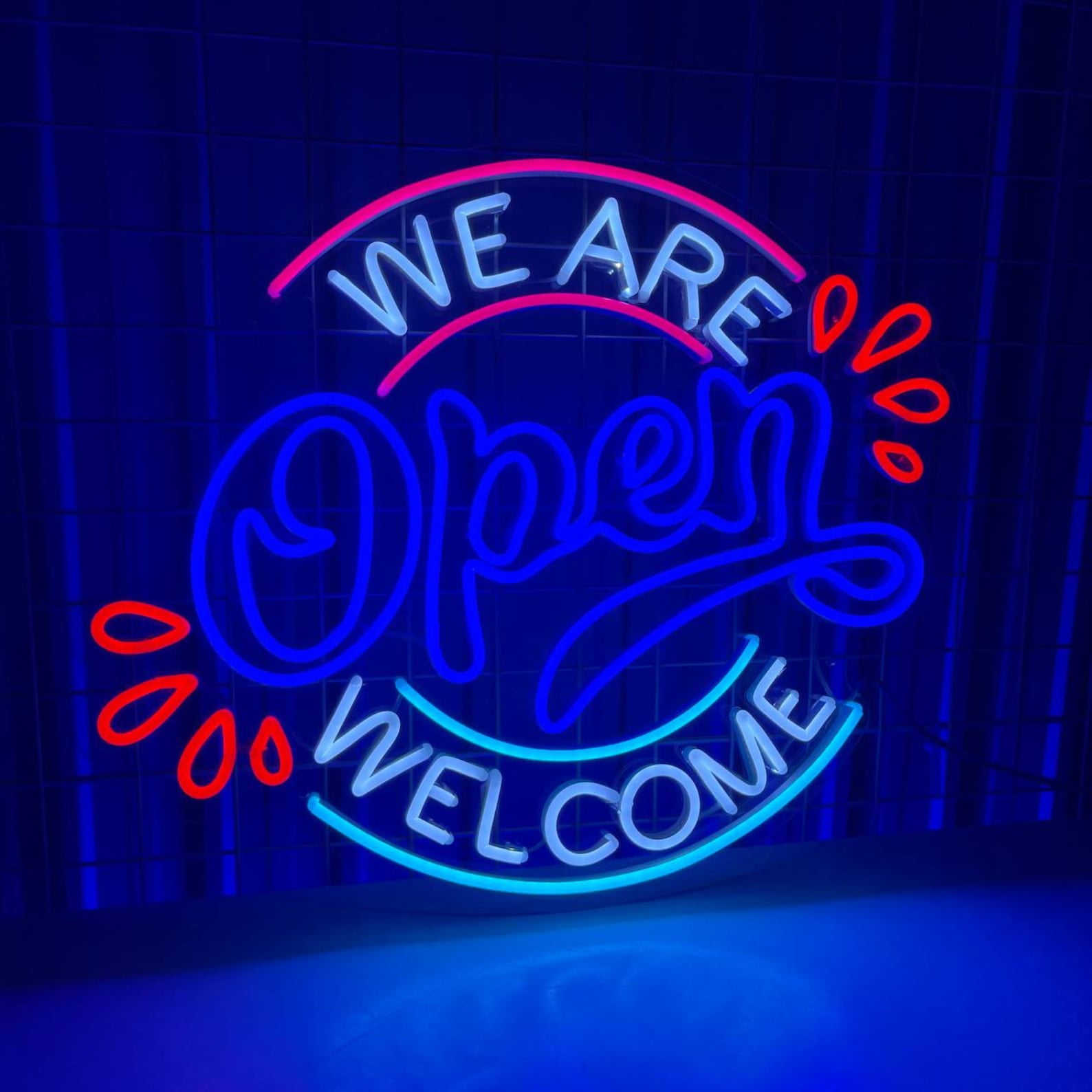 Handmadetneonsign Open Neon Sign, Welcome LED Sign For Store Decor