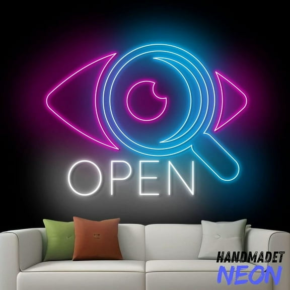 Handmadetneonsign Optometry Clinics Open Neon Sign, Optometrist Led Sign, Optometry Clinic Hospital Wall Art Decor 77129