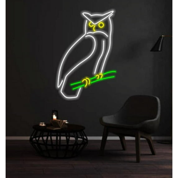Handmadetneonsign Owl Neon Sign ,Owl Art Wall Decor,OVO Neon Sign,Neon Sign Photo,Animal Neon Sign